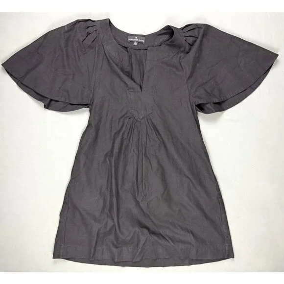 Pomander Place Tuckernuck Black Finley Flutter Sleeve Mini Dress Cotton Size S - Picture 2 of 6